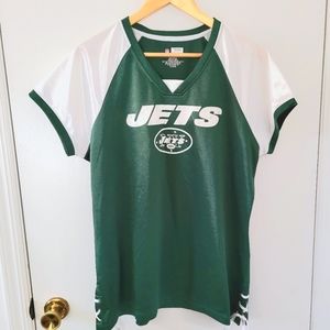 NFL Team Apparel Women's XL NY JETS Lace Up Short Sleeves Jersey